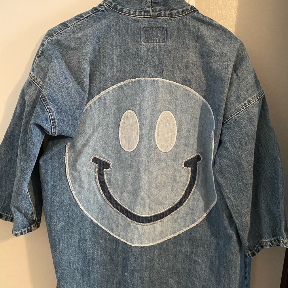 Lucky Brand Denim Jean Smiley Kimono Size S
